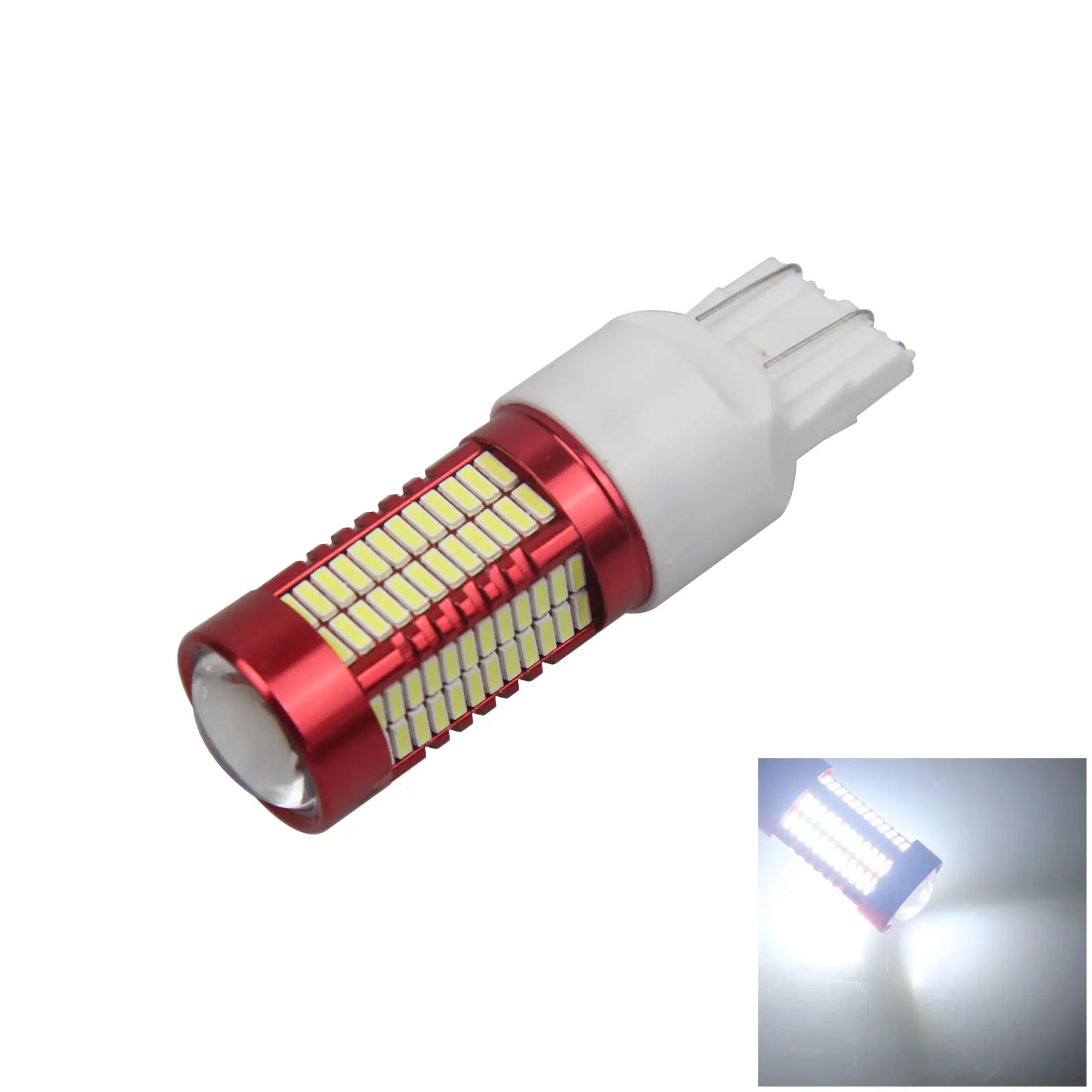1X Bianco Rv 7443 Freno Blub Fanale Posteriore 12V-24V No Polar 106 3014 Smd Led T20 W3X16Q Z2832