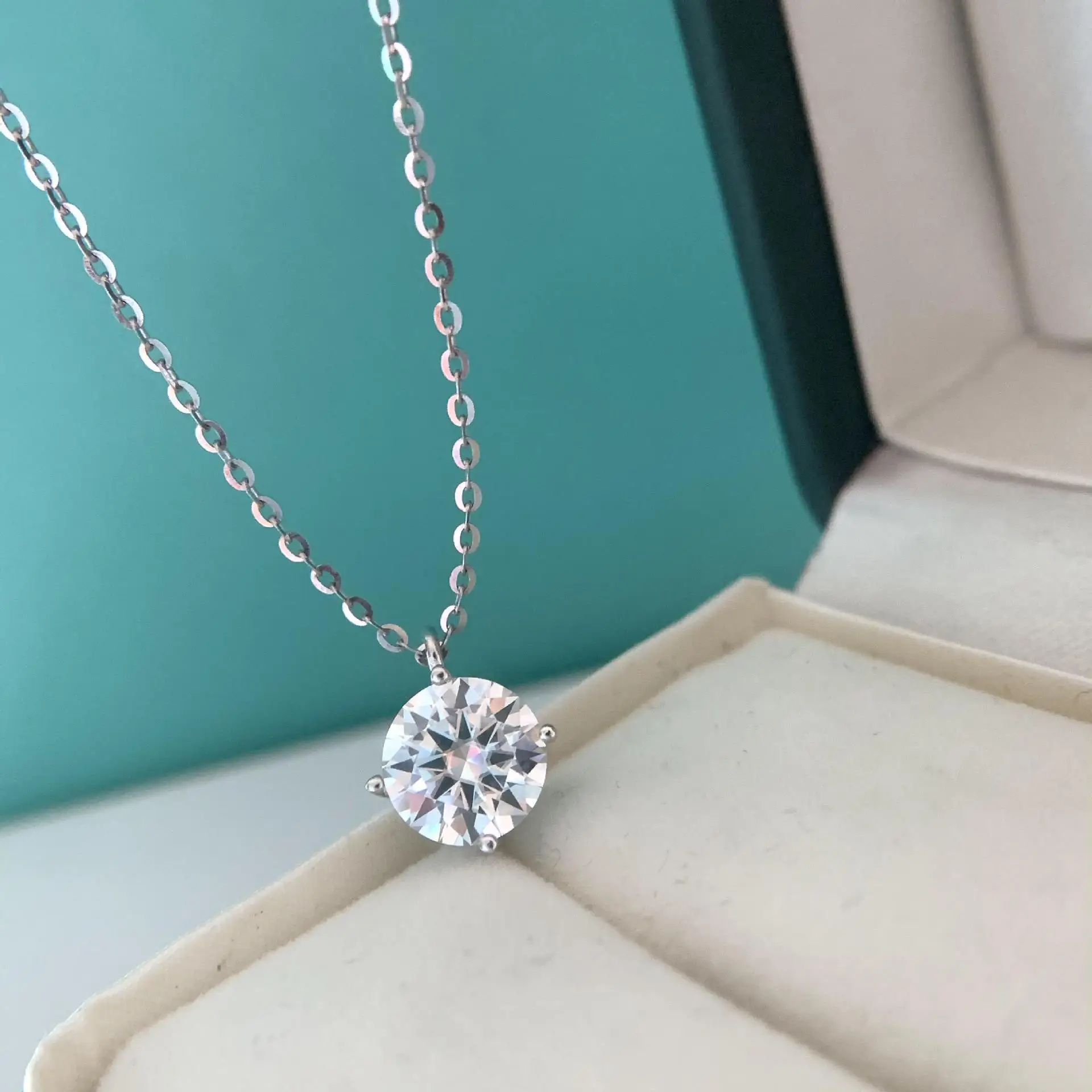 Tiffany Solitaire Diamond Pendant