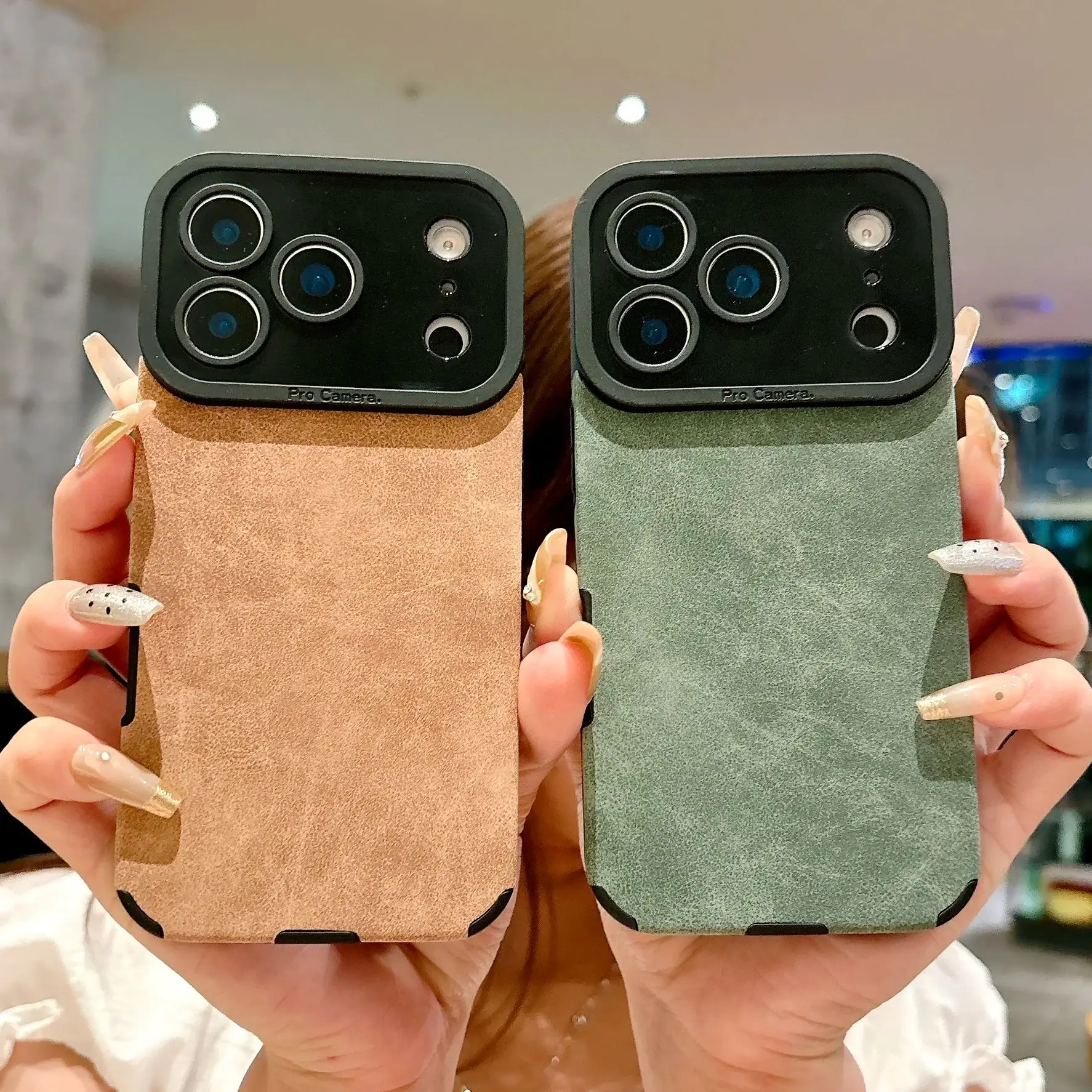 Luxurious Suede-Lined Matte Leather Shockproof Protective Case