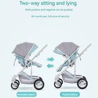 Poussette de Luxe Légère 2 en 1 pour Bébé, Voiture Portable, Haute, Réversible, Couleur Or, Landau de Voyage 5