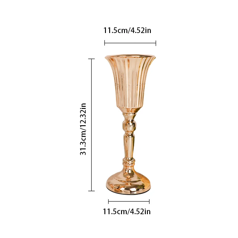 Desktop Metal Centerpieces Vase Flower Holder Gold Color Flower Vase Candle Candlestick Wedding Party Table Ornaments Home Decor 5