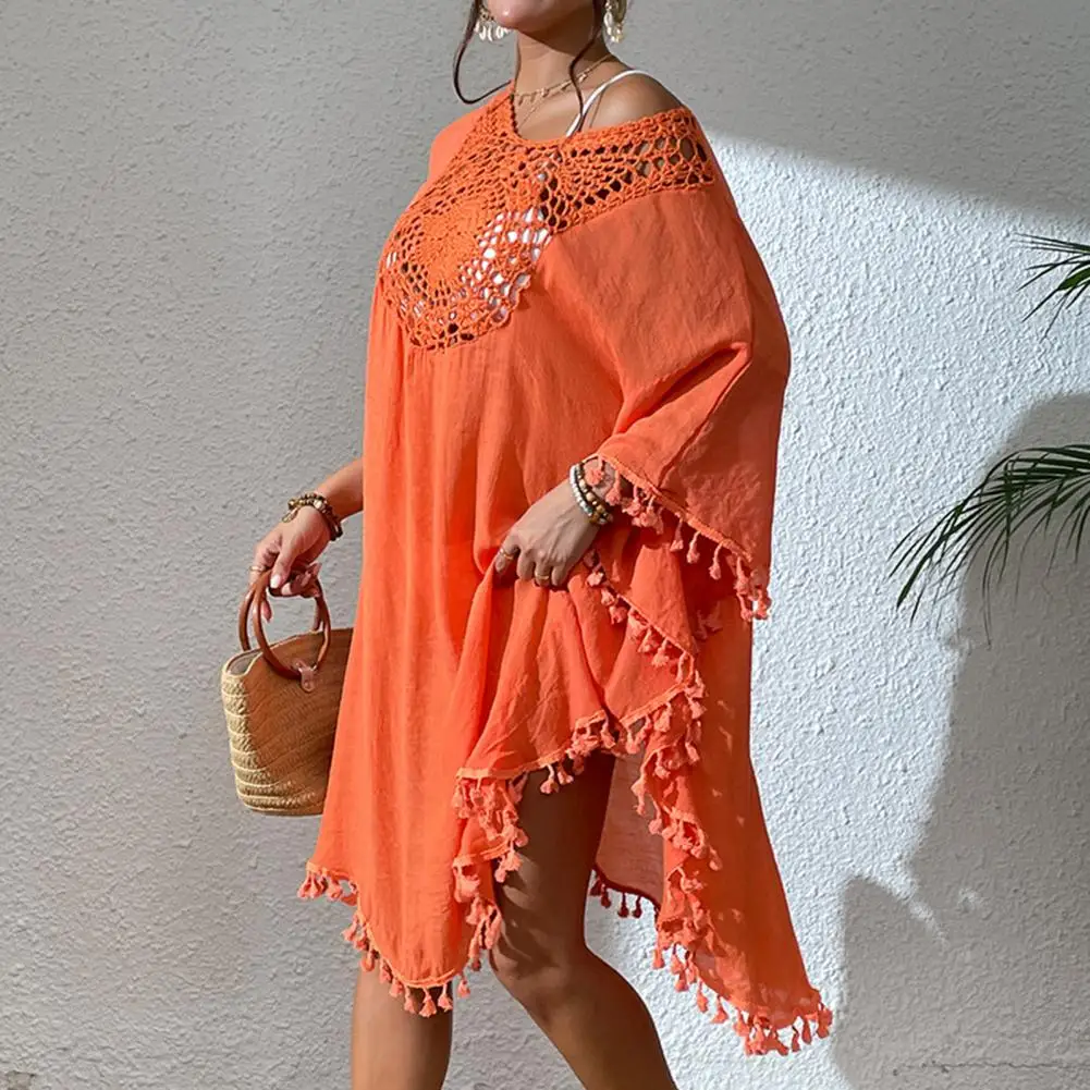 Women Swimsuit Cover Up, F ringed Blouse