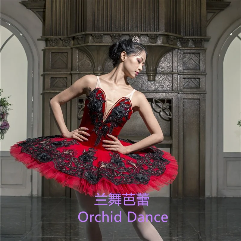 

Элегантные высококачественные профессиональные классические балетные костюмы-пачки для девочек красного и черного цвета