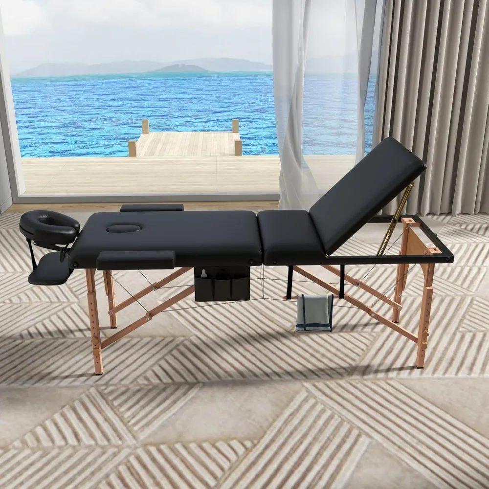 Portable Wooden Massage Table for Facial Spa and Eyelash Extensions