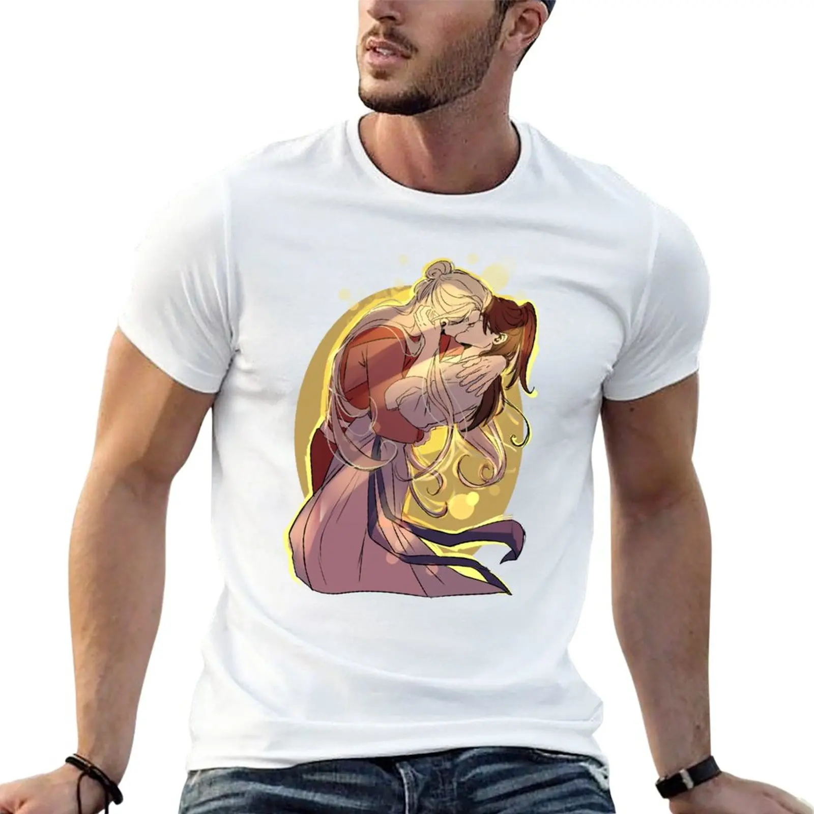 

New Wenzhou kiss T-Shirt anime clothes korean fashion plain t-shirt Anime t-shirt mens workout shirts