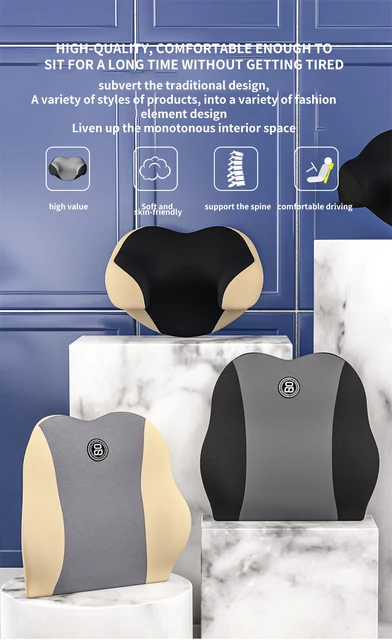 Cuscino Per Collo Auto - Memory Foam, Cinghie Regolabili - Per Guida, Ufficio, Gaming - Nero