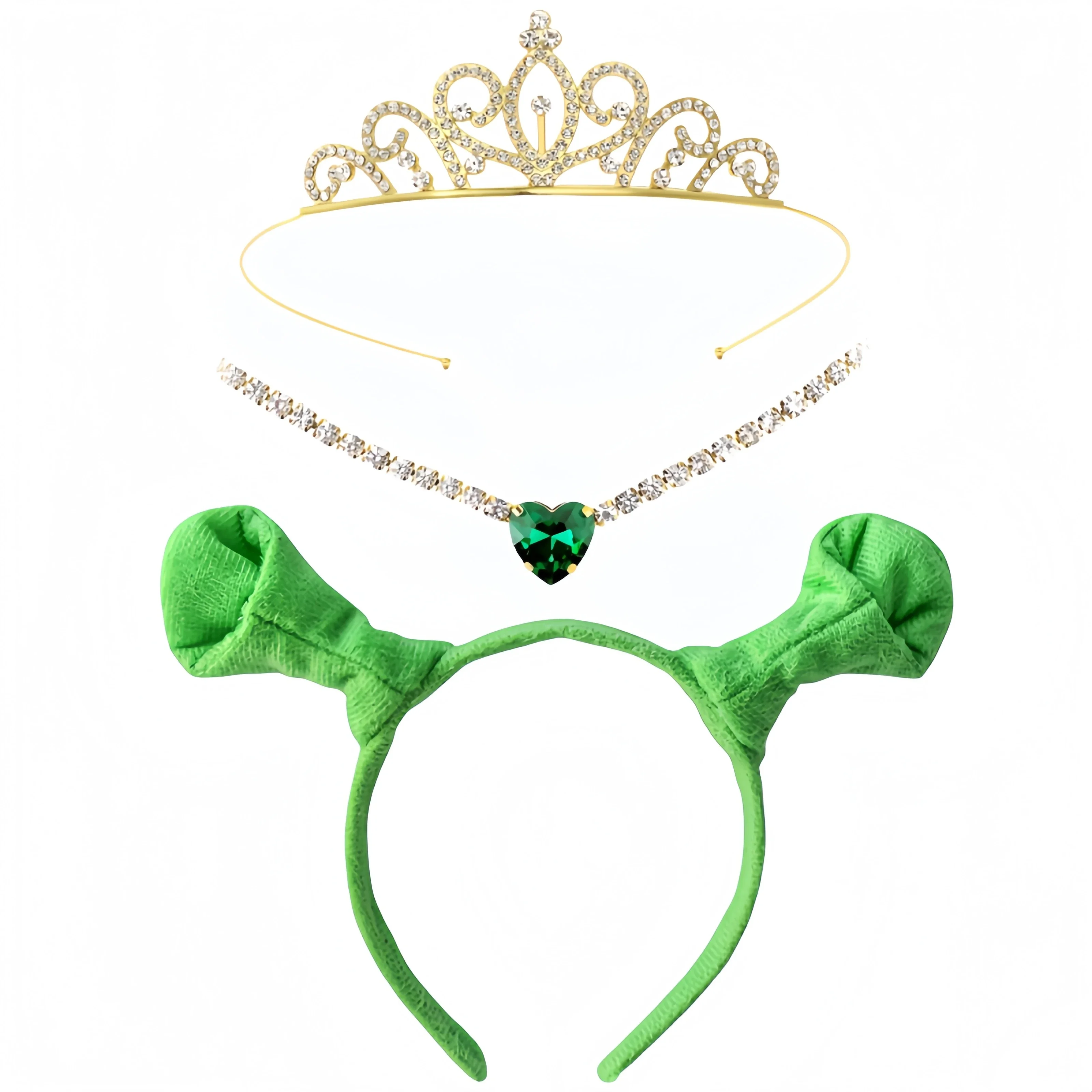 Fiona Cosplay Krone Stirnband Mit Ohr Kostüm Zubehör Verkleidung für Erwachsene Frauen Weibliche Fantasia Halloween Karneval Requisiten – Detail 1