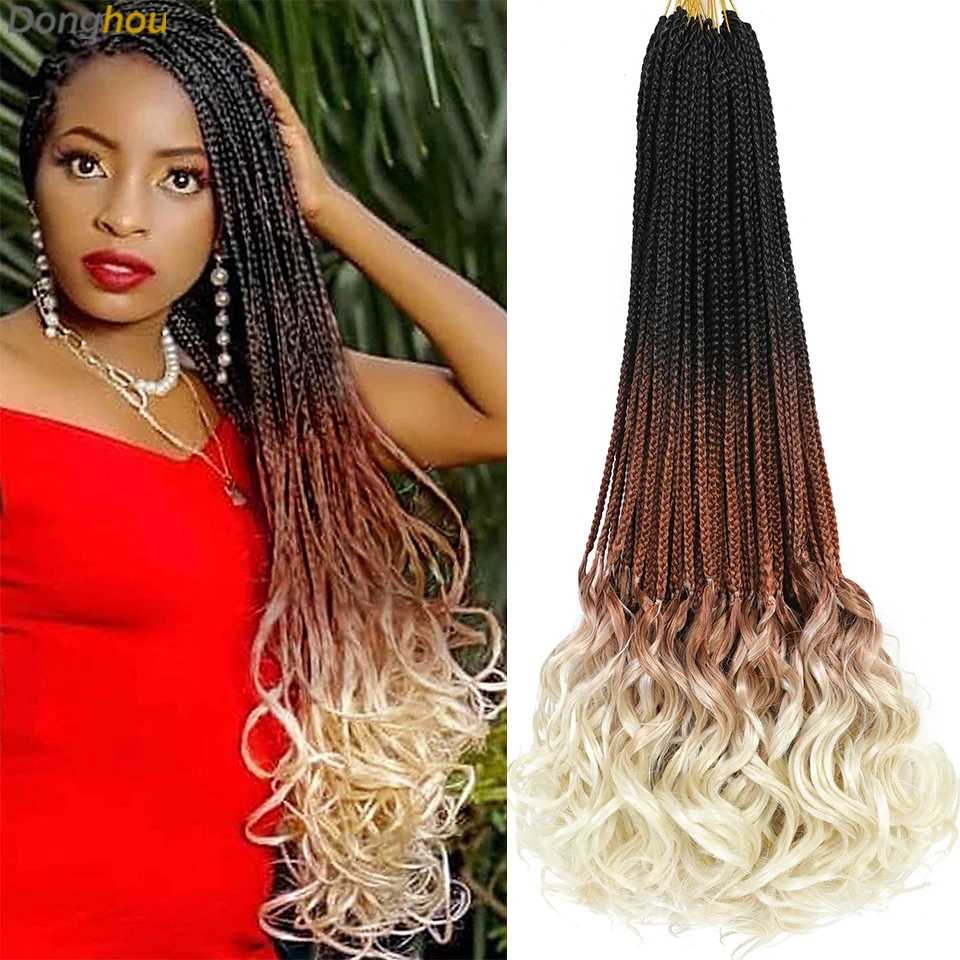 French Curl Crochet Braids 14 18 24 Inch 1- 8 Packs 1B 30 27 350 613 Bug Grey Colors Ombre Brown Goddess Box Braids Crochet Hair 5