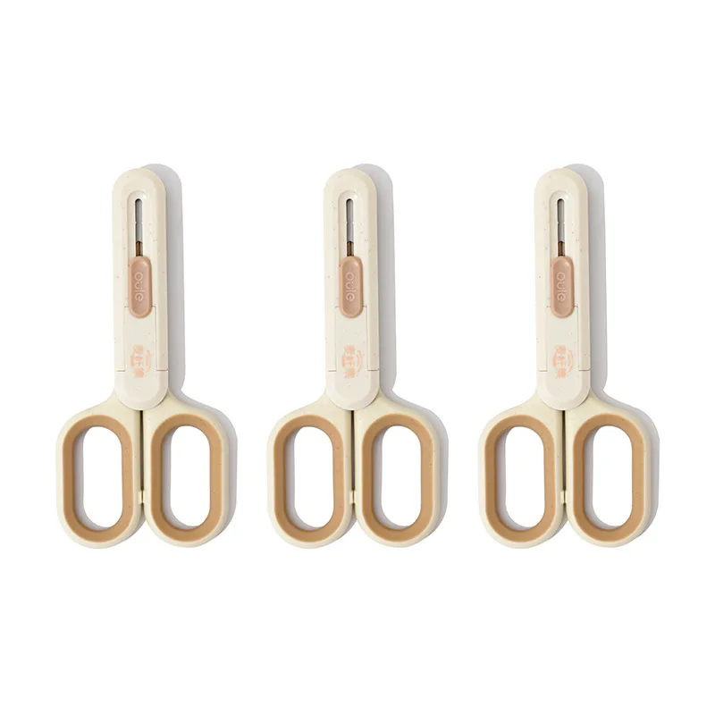 Stationery Straw Series Scissors and Utilization Knife Multifunction Two-in-1 Stainless Steel Paper Cutting Knife Office Cutting - 5