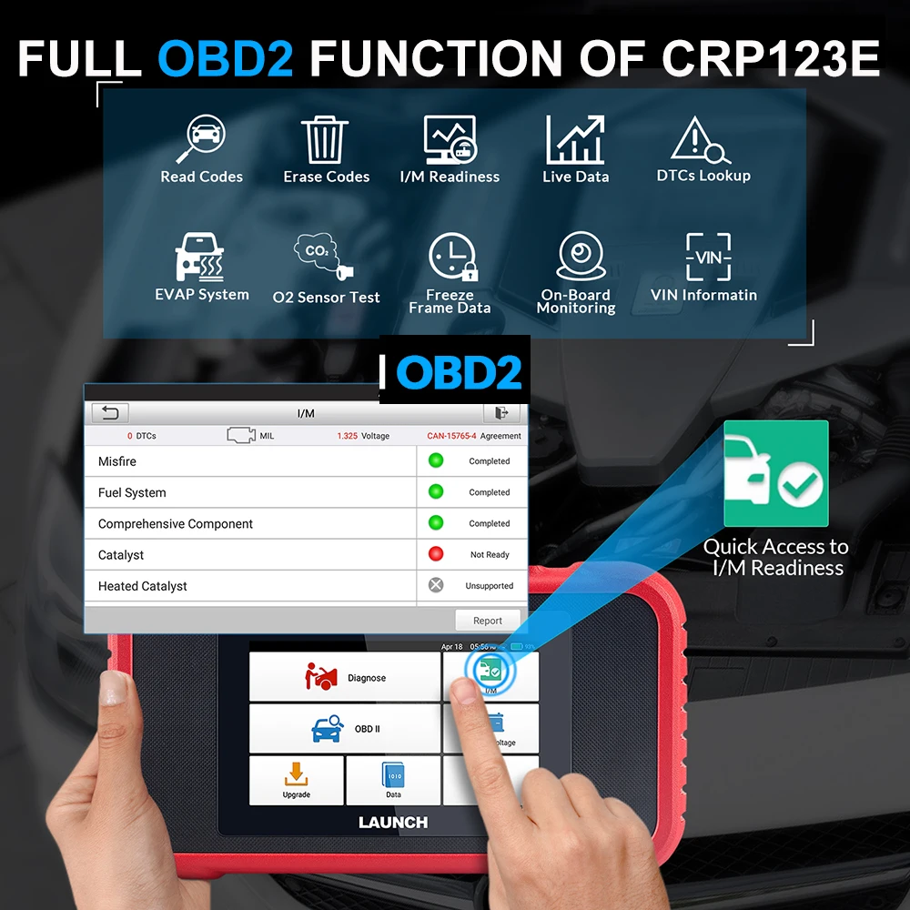 Launch CRP123E OBD2 Code Reader Diagnostic Support Engine ABS Airbag SRS  Transmission Lifetime Free Update