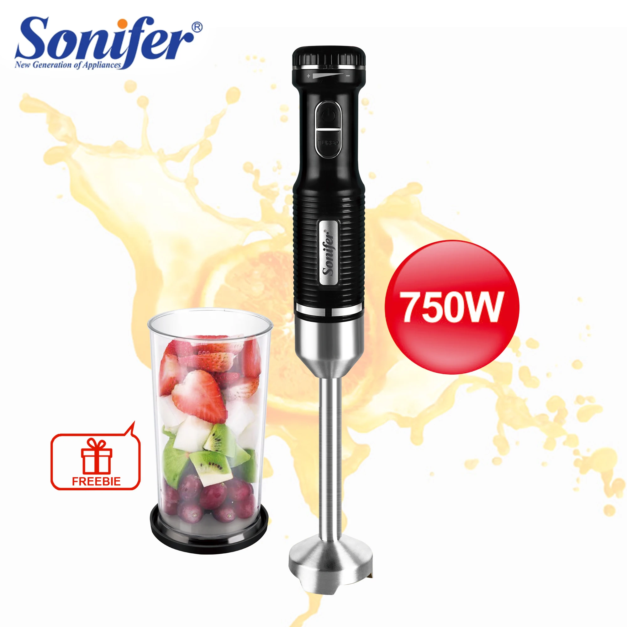 Immersion Blender Hand Food Mixer Includes Chopper and 600ml Smoothie