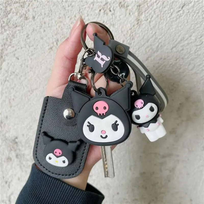 

Sanrio Hello Kitty Kuromi Keychain Silicone Kawaii Anime Cute Key Case Kt Cat Pendant Melody Access Control Card Case Keychain