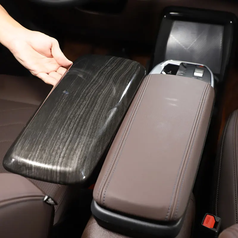 

For BMW X1 iX1 U11 2023-2024 ABS Carbon Fiber Car Central Control Armrest Storage Box Protective Cover Trim Car Accessories