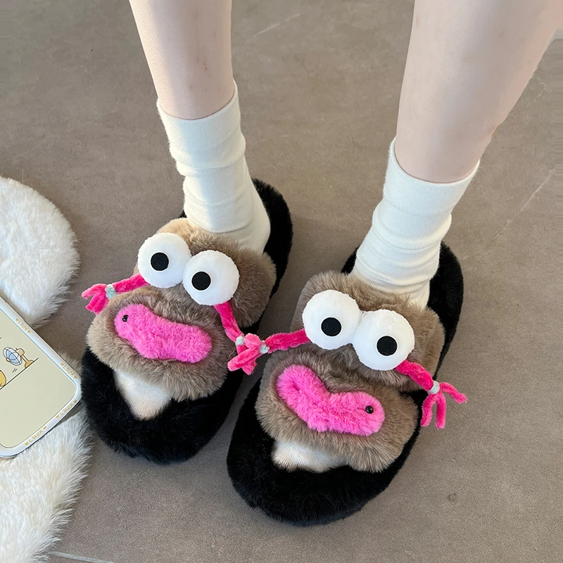 

Тапки женские плюшевые, Мультяшные, на платформе, мягкая подошва, удобные домашние тапочки, зимняя обувь, 35-41