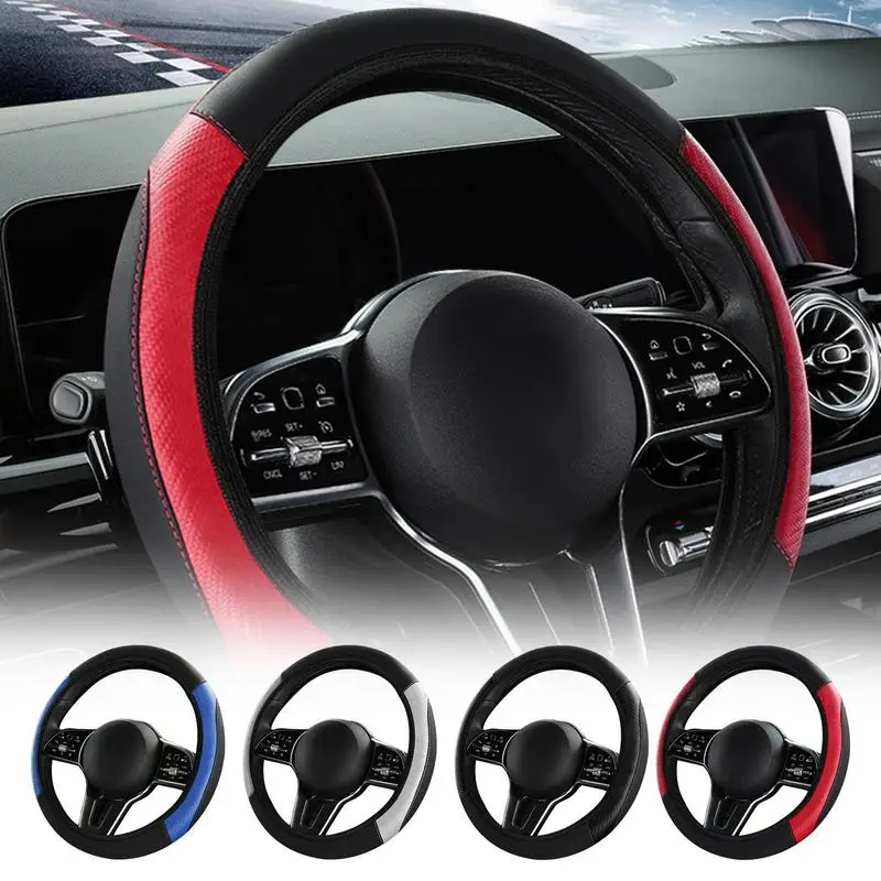 

Car Steering Wheel Cover Microfiber Leather Elastic Steering Cover Non-Slip Leather Handle Cover Car Steering Wheel Protection