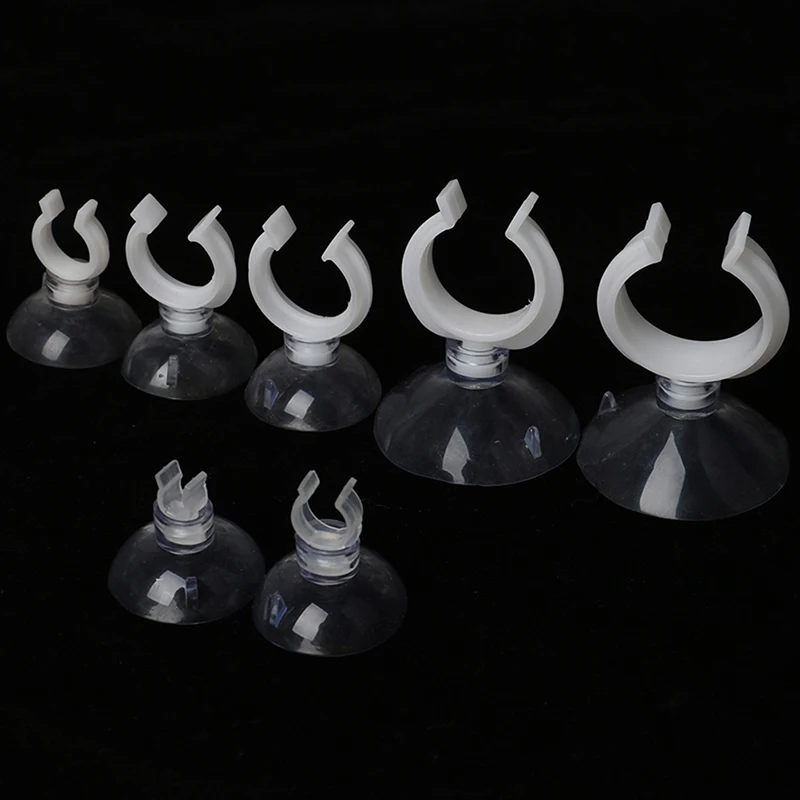 Clear Aquarium Fish Tank Suction Cup Sucker Holders Air Line Tube Hose Pump Various Sizes 10Pcs/set