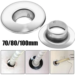 70/80/100mm Stainless Steel Round Pipe Flange Seat Tube Air Ventilation Hose Cover Rosette Plate Connector Air Vent Accessories
