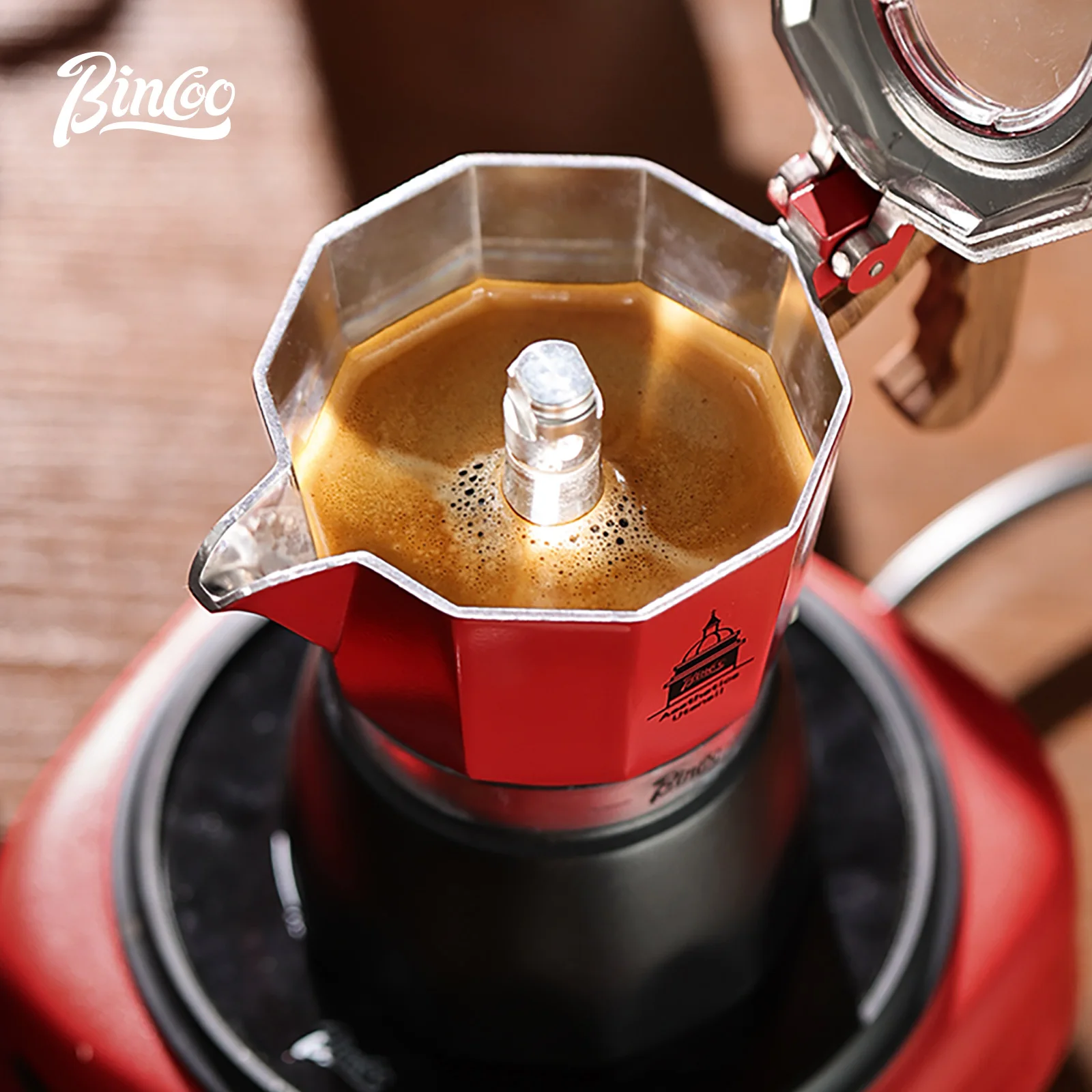 Bincoo Double Valve Moka Pot إسبريسو موكا صمام مزد...