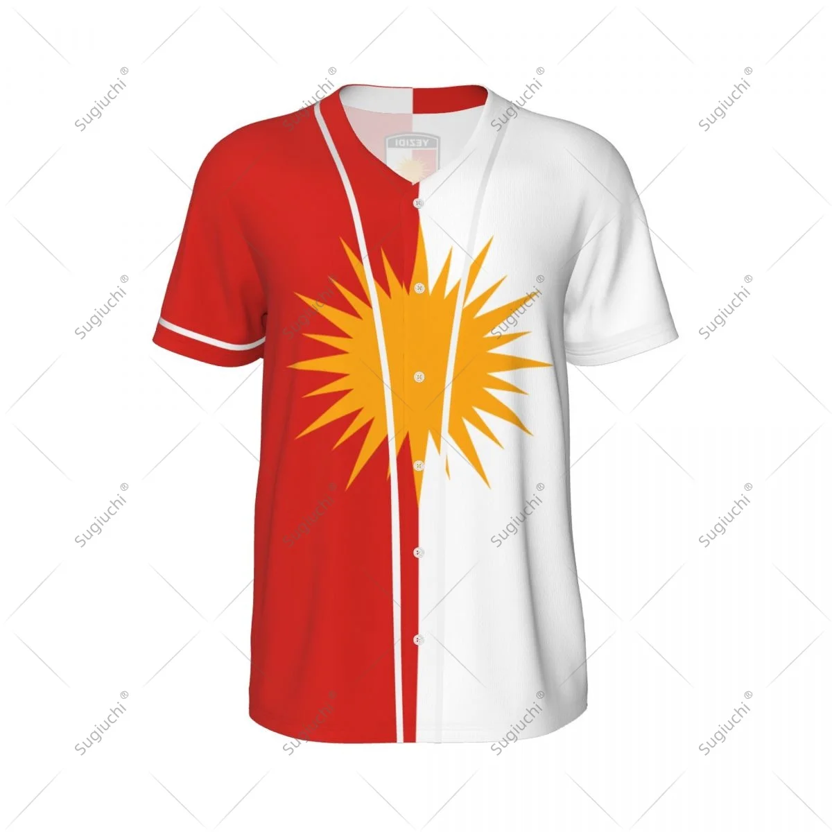 3D Printed Yezidi Flag Men Baseball Jerseys Mesh Sports T-shirt Tees Name Nunber