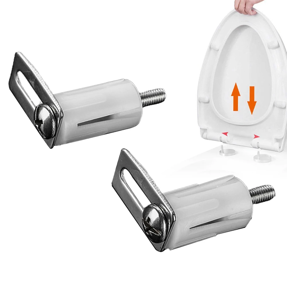 

2PCS Stainless Steel + Plastic Toilet Cover Accessories Toilet Lid Screws Stainless Steel Toilet Cover Lid Pan Fixing Hinges