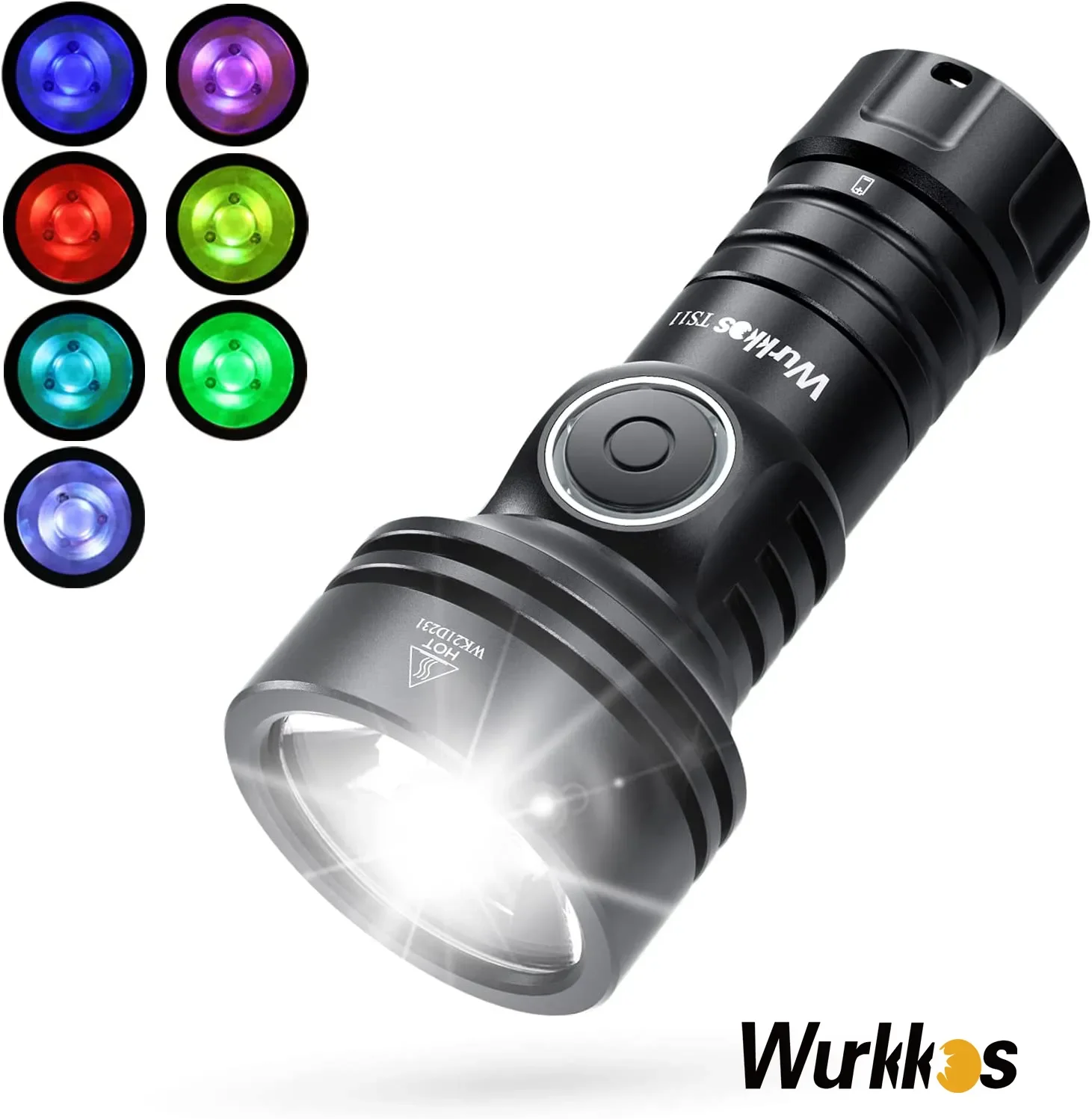 Фото Миниатюрный 18350 фонарик Wurkkos TS11 с USB C, перезаряжаемый фонарик EDC SFT40, мощный 2,0 лм, красный зелёный синий, дополнительный, IP68, водонепроницаемый, Anduril №1