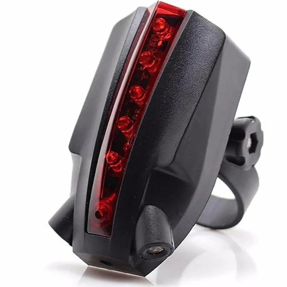 2 Laser + 5 LEDs Rear Bike Tail Light Logo Beam Safety Warning Red Lamp Waterproof Bicycle Cycling Lights Taillights LED Auto