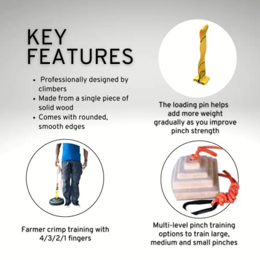 Hand Grip Strengthener Pinch Block for Grip Strength with Strap Loading Pin,Hand Grip Strengthener,Hand exerciser,Climbing Pinch