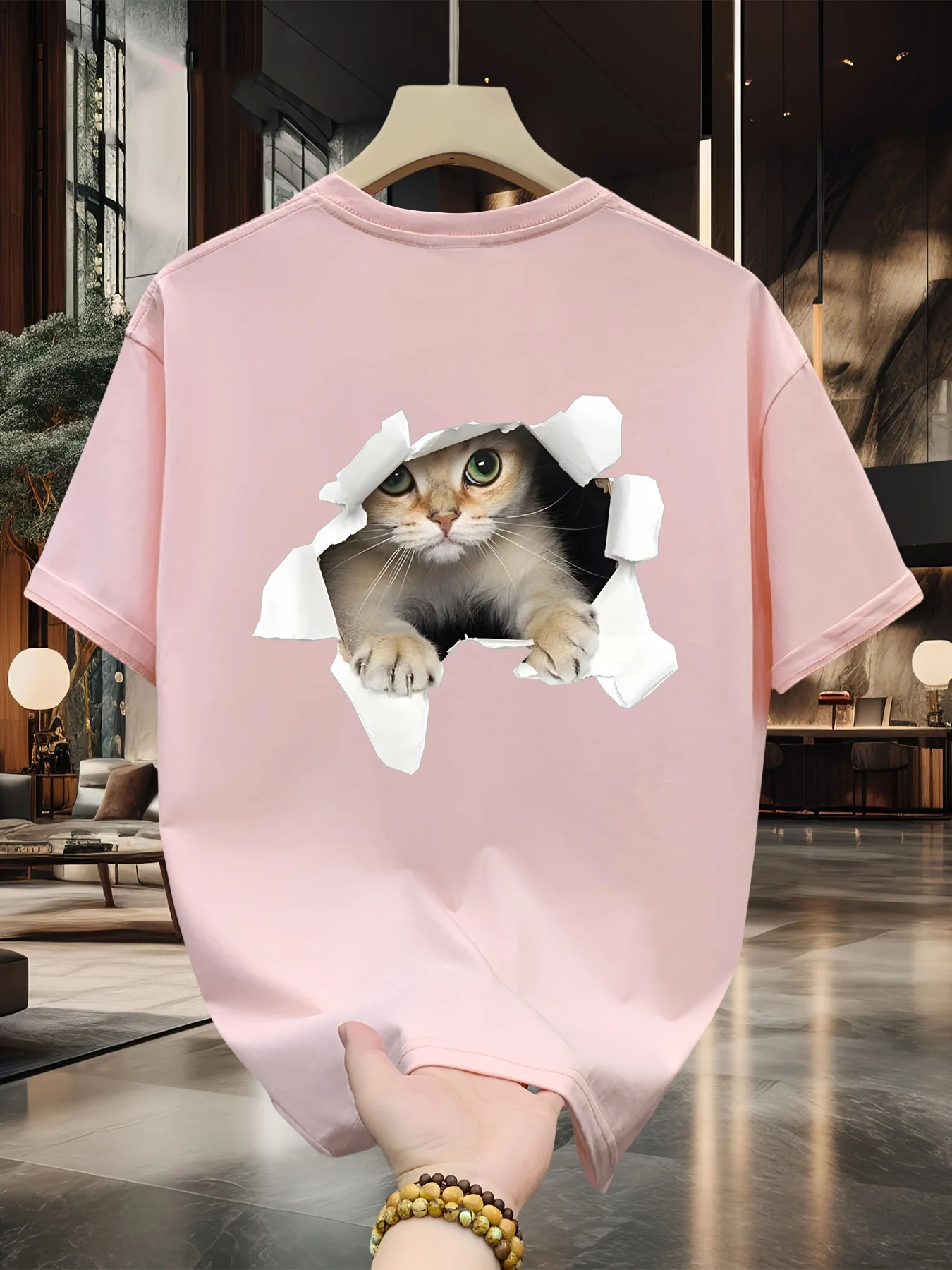 الرجال الصيف 100 القطن المألوف عادية فضفاض حجم كبي...