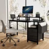 47.3" Computer Desk with Power Outlet,Monitor Stands,Shelves, Writing Table/Gaming Desks with Drawers,Office Desk 2