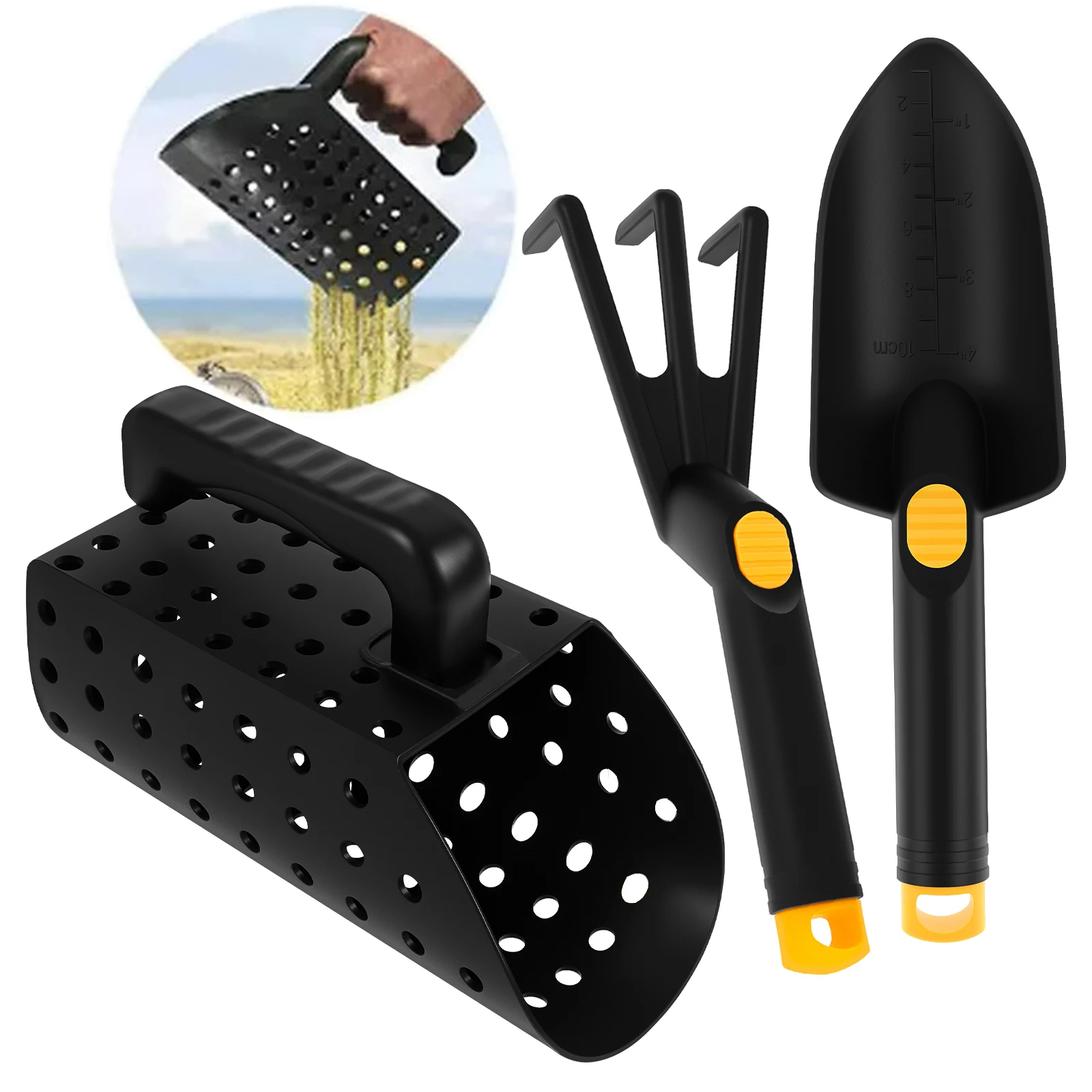 Metal Detector Sand Scoop Shovel Set for Beach Treasure Hunting