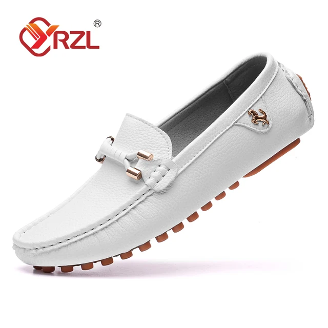 YRZL White Loafers for Men Size 48 Slip on Shoes Driving Flats Casual Moccasins for Men Comfy Male Loafers 1
