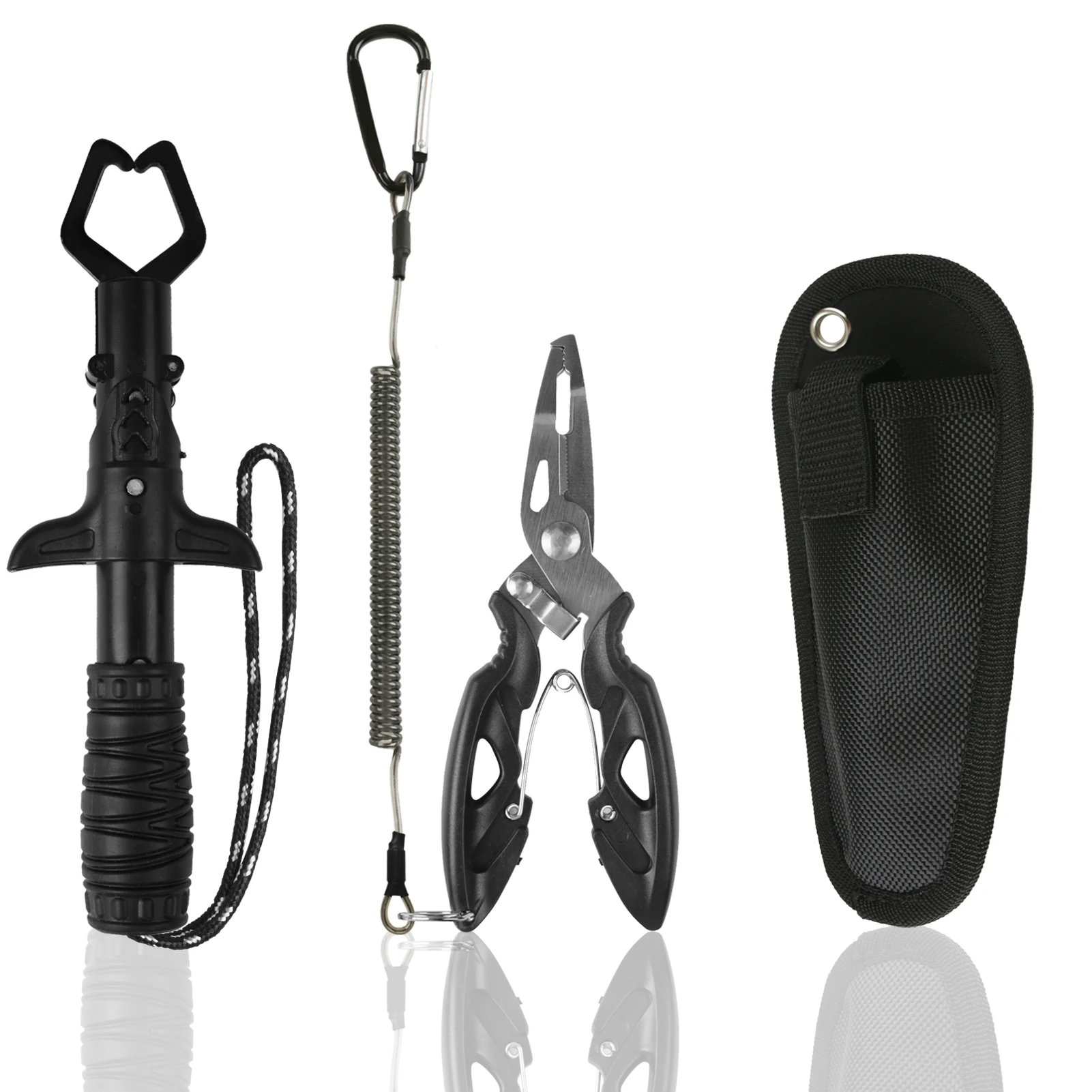 Fischlippengreifer-Zange und Fischlippengreifer-Set, verbesserte Muti-Funktions-Hakenentferner, geteilte Ringzange für Eis-Angelausrüstung