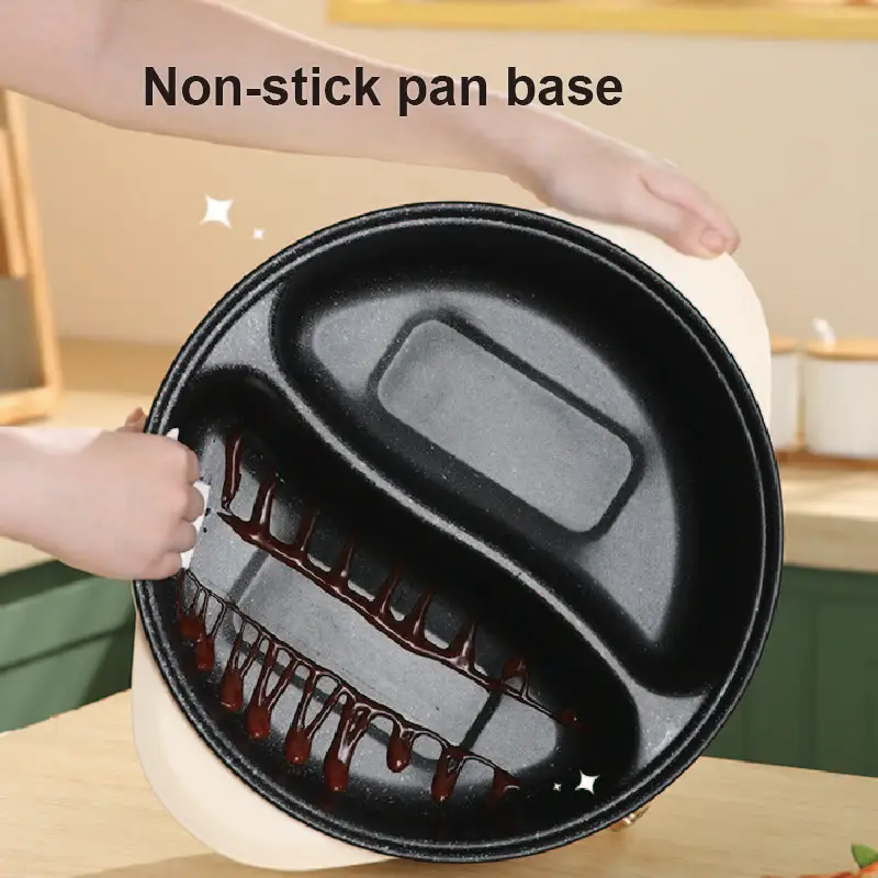 2000W Large Capacity Electric Hot Pot Mandarin Duck Pot Multifunction Electric Cook Pot Home Non Stick Electricity Saute Pot 6L 5