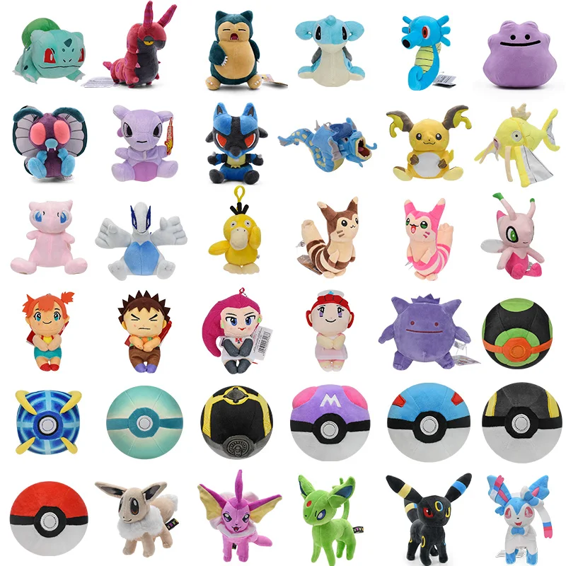 36 Stili Anime Pokemon Peluche Bulbasaur Lapras Snorlax Gyarados Raichu Lugia Psyduck Furret Pokeball Sylvion Regali Farciti