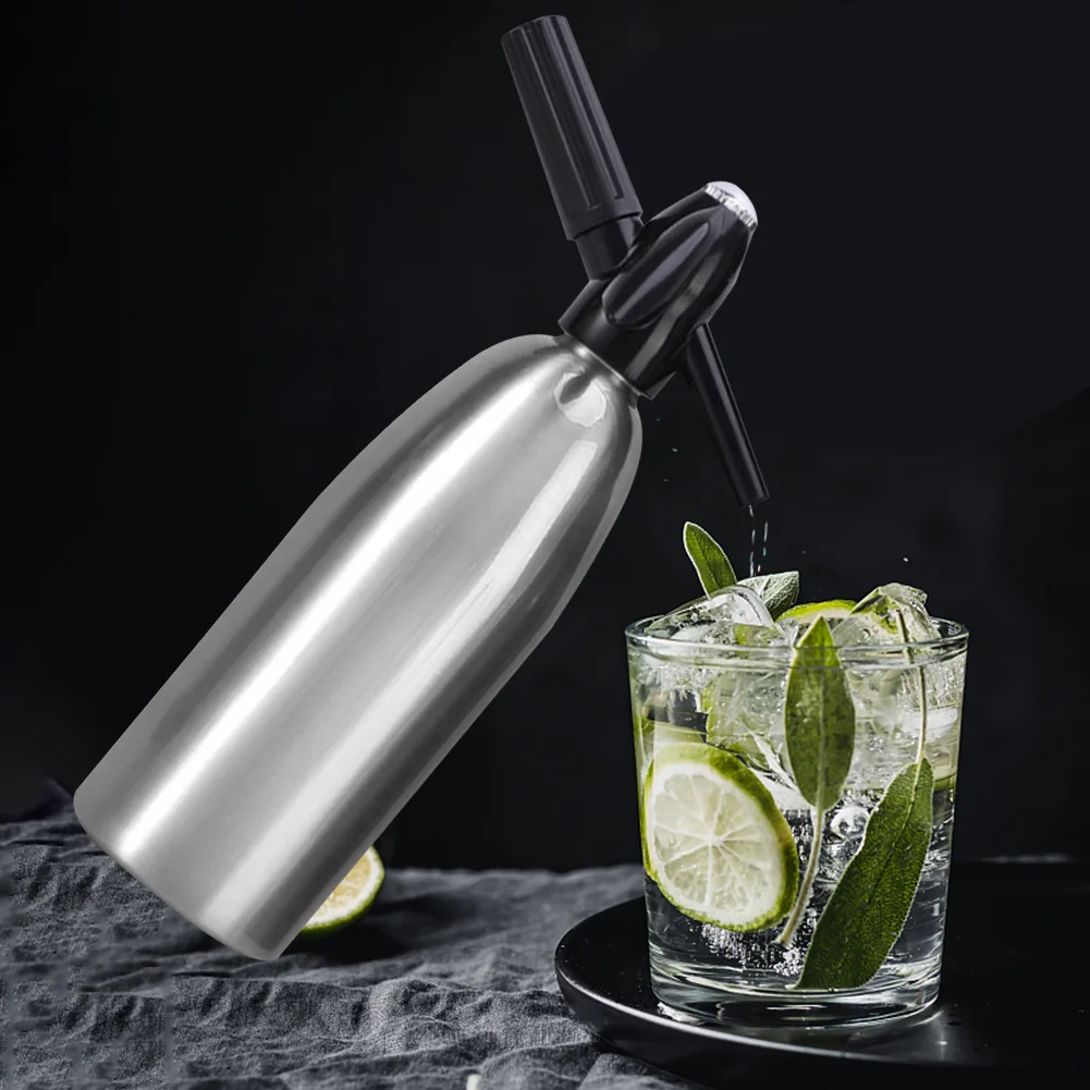 Soda Siphon Bottle Multifunction Soda Water Generator Aluminum Water Bubble Generator Carbonated Maker for Home Bar Club
