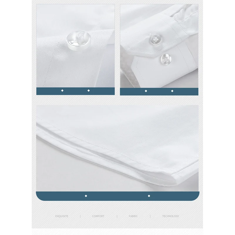BROWON Brand Office Work Shirts for Men Spring Autumn Long Sleeve Regular Fit Mens Shirts Business Casual Solid Clothes Men