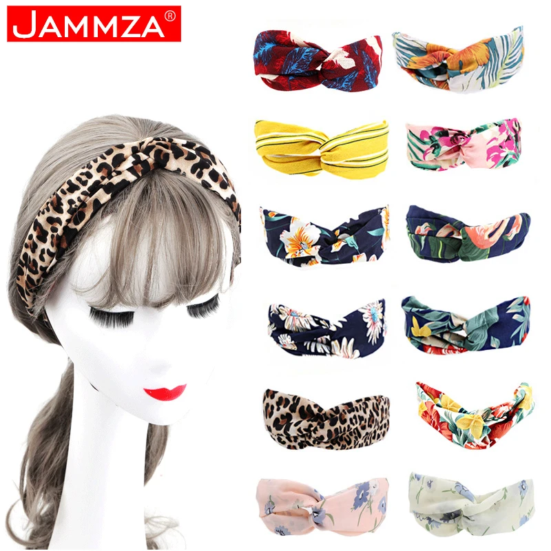 New Spring Summer Sports Hair bands for Women Europe Harajuku Flowers for Headband Leopard Print Retro Casual Beach Outdoor mini hair clips