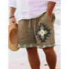 Ethnic Style 3D Print Beach Shorts Men's Vintage Casual Board Shorts Male Swimming Trunks Kids Short Pants Man Swimsuit Clothing 1
