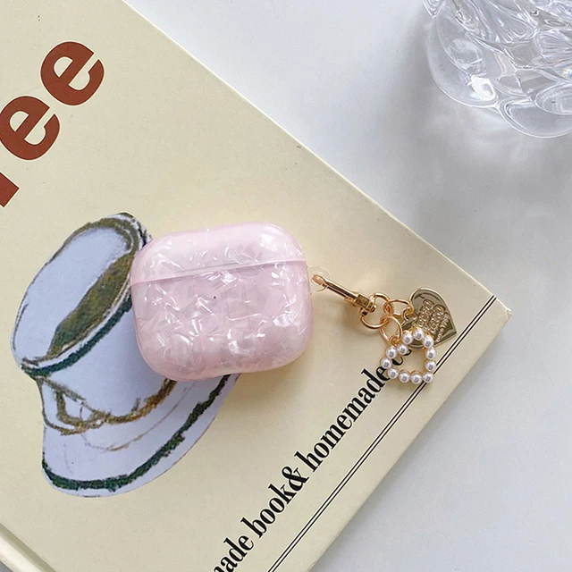 Luxury Girls Pearl Shell Case for Apple Airpods 1 2 3 Case for AirPods Pro Case with Keychain Earphone Accessories Headphone Box Pink For AirPods Pro