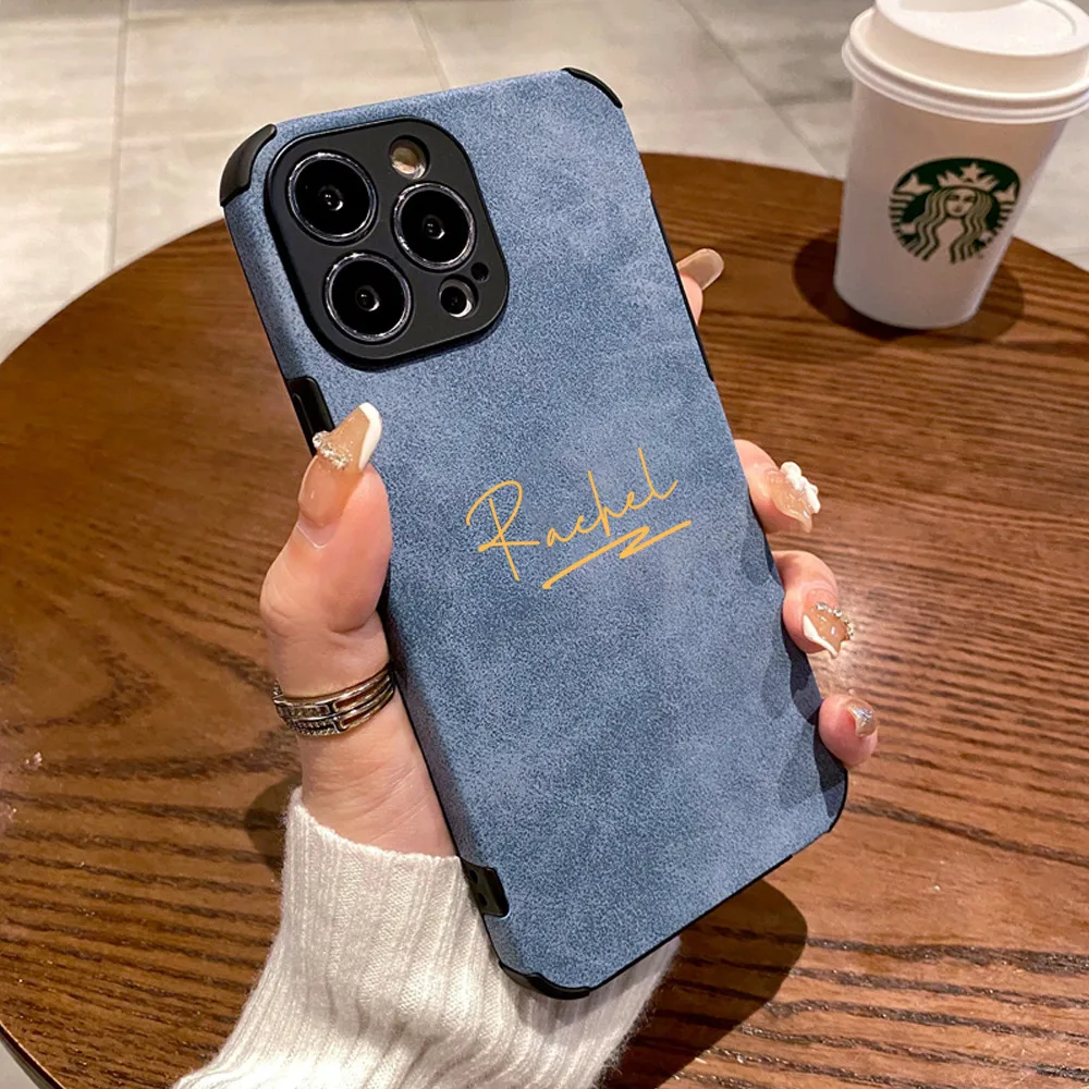 

Personalized Custom Name Gold Cursive Script Phone Case iPhone 14 13 12 11 Pro Max XS XR Plus Full Lens Protection Best Gift