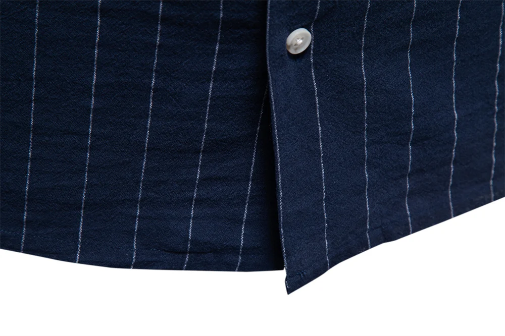 AIOPESON Men's Casual Stripe Design Shirt Short Sleeve Button Pocket Cotton Soft Breathable Lightweight Summer Daily Wear
