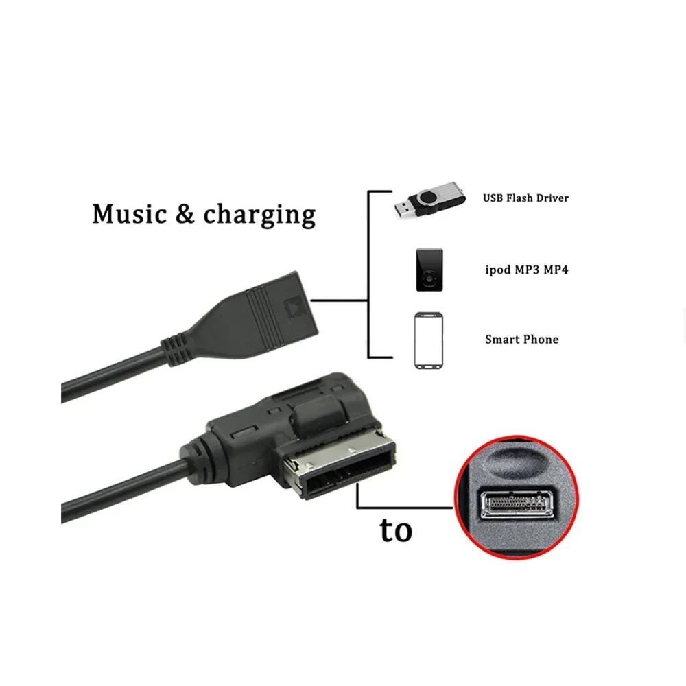 Fit for AUDI AMI MMI MDI To USB Female Audio Cables Data Sync Charging Adapter for A3 A4 A5 A6 A8 Q3 Q5 Q7