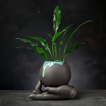 

New Home Ceramic Succulent Flowerpot Desktop Handicrafts Decoration Ornaments Creative Hydroponic Flowerpot Vase Home Garden