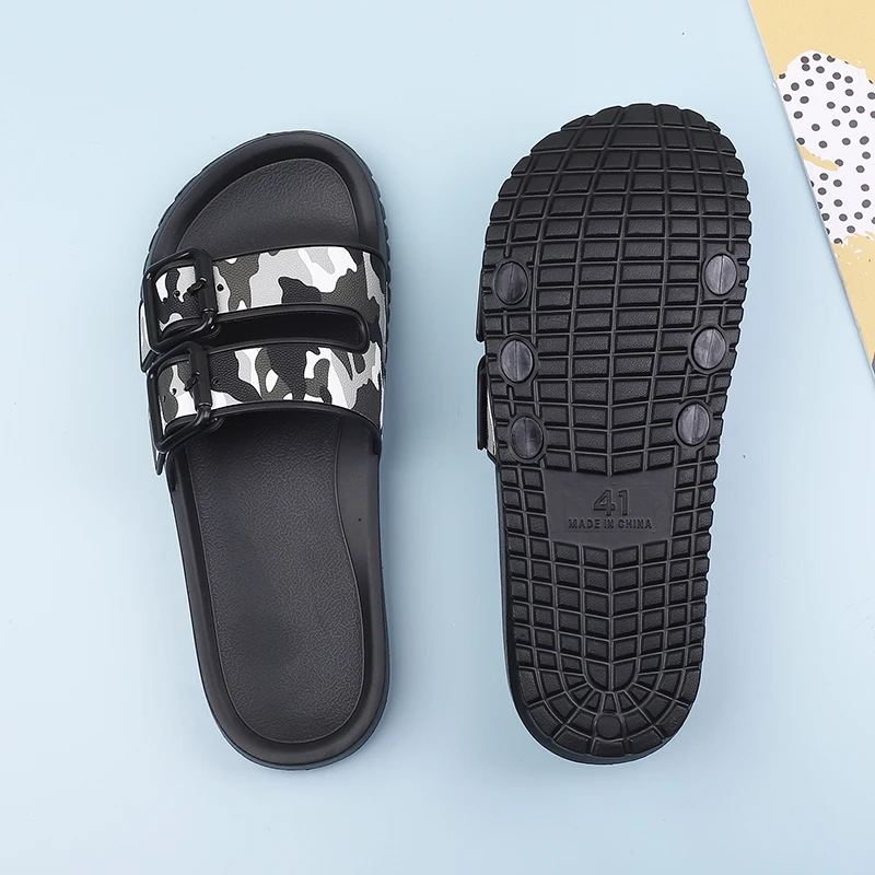 Trendy Versatile Men's Slippers Summer Outer Wear Anti-Slip Home Use Teenage Feet Soiling Feeling Explosion Model Slippers