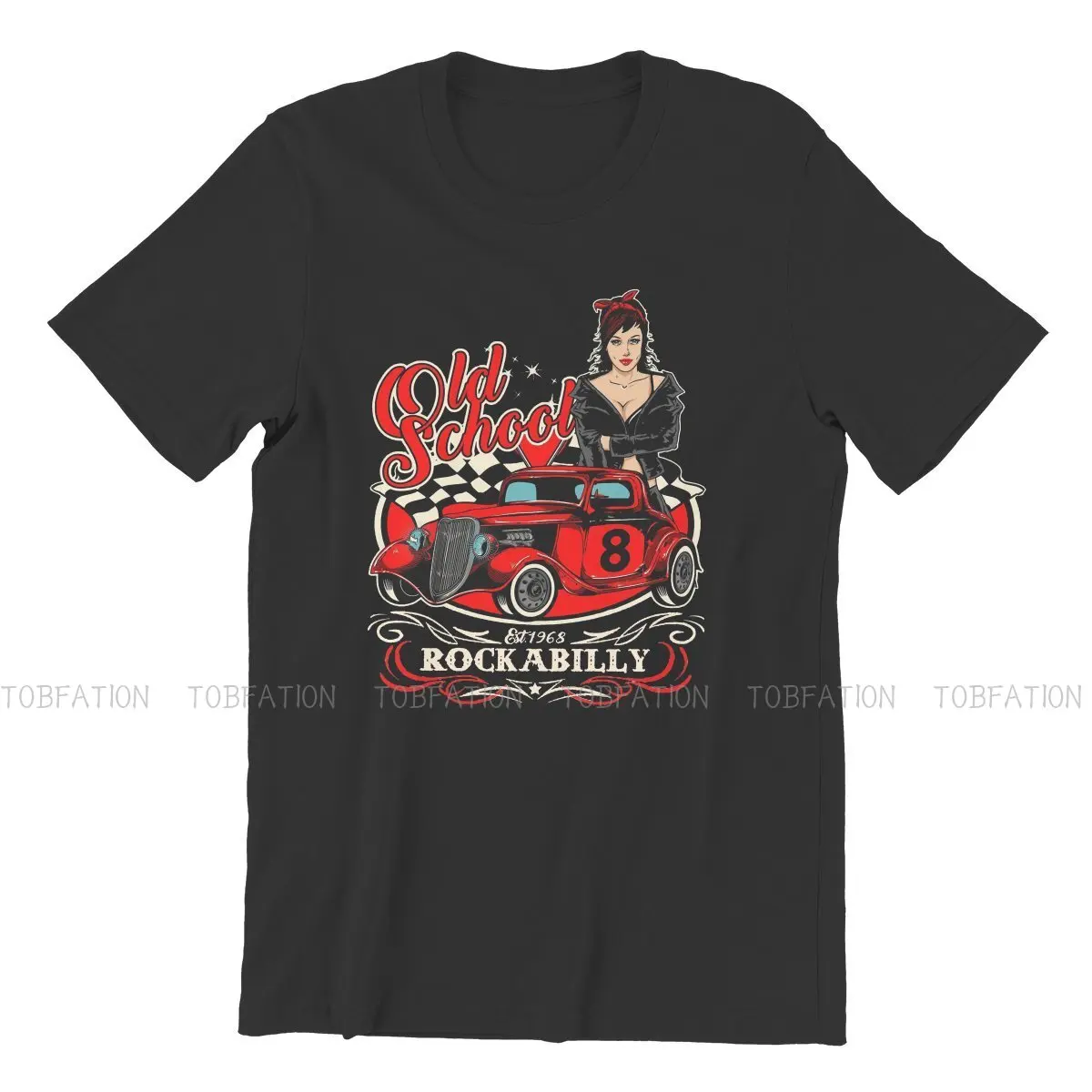 Vintage Rockabilly Pin-Up Graphic T-Shirt