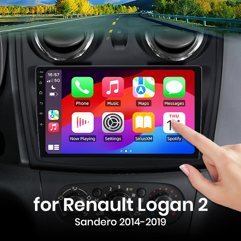 Für Renault Logan 2 Sandero 2014-2019 Drahtlose CarPlay für Apple Android Auto Auto Radio GPS IPS RDS 4G 8 Core Multimedia Stereo