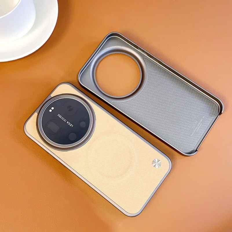 Luxury Textured Leather Case with Magnetic Ring Protective Cover