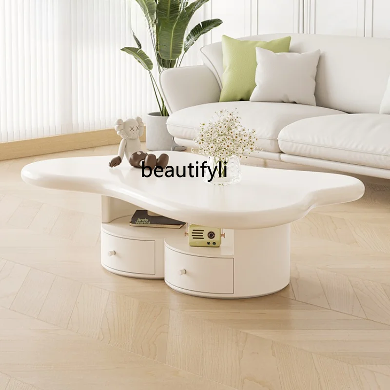 

Cloud Tea Table Living Room Home Cream Style Tea Table Modern Light Luxury Simple Shaped Small Coffee Table