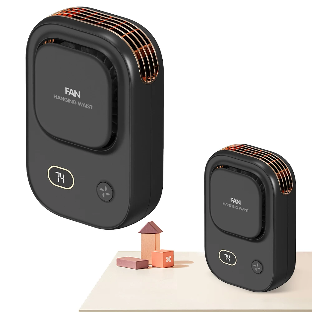 휴대용 허리 클립 선풍기 웨어러블 벨트 선풍기, 3 단 충전식 벨트 클립 선풍기, 2000mAh 배터리 구동, 야외 캠핑용