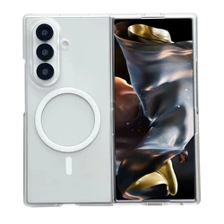 Transparent Magnetic Shockproof Phone Case with PC Back Cover for Galaxy Z Fold4 (Clear)